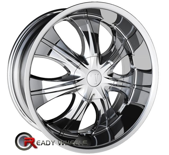 Velocity V750 Chrome 7 Spoke 20 Inch Rims Tires