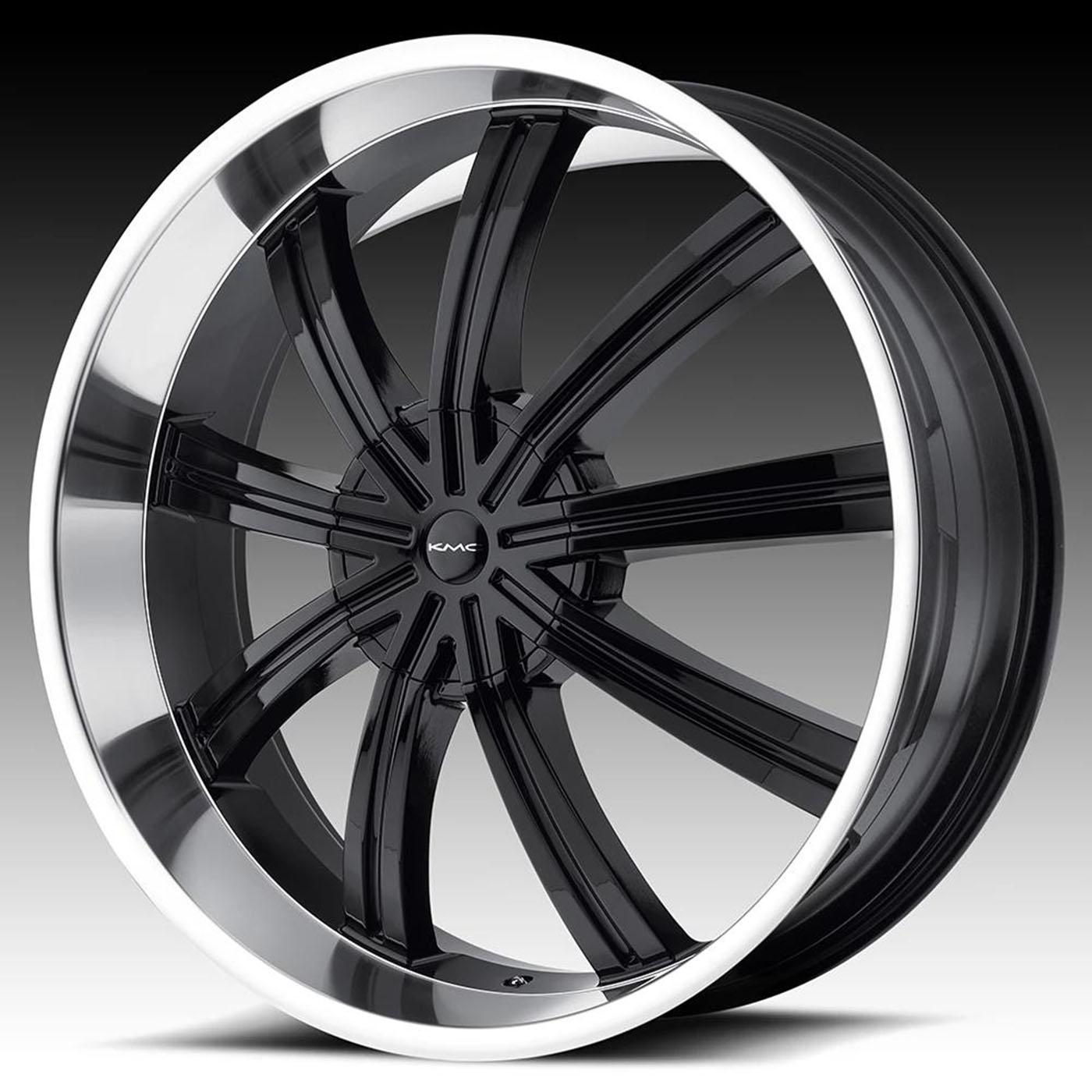 KMC KM672 Gloss Black Machined 22 inch + OHTSU FP8000 SO - 235/30/22