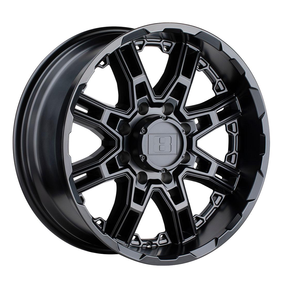 Level 8 Wheels SLINGSHOT Matte Black 16 inch + Mickey Thompson Tire - BAJA LEGEND MTZ  305/70/16  NW