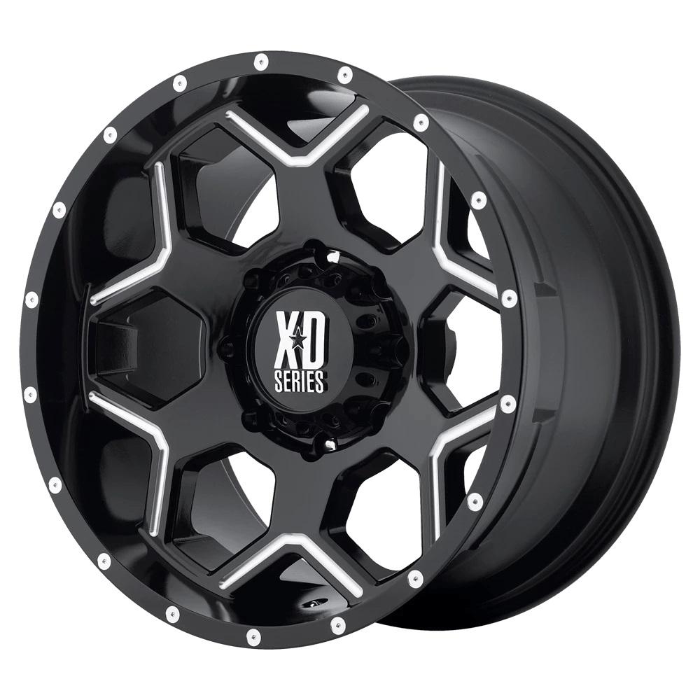 XD Wheels XD812 Gloss Black Milled 18 inch + OHTSU FP7000 SO - 225/40/18